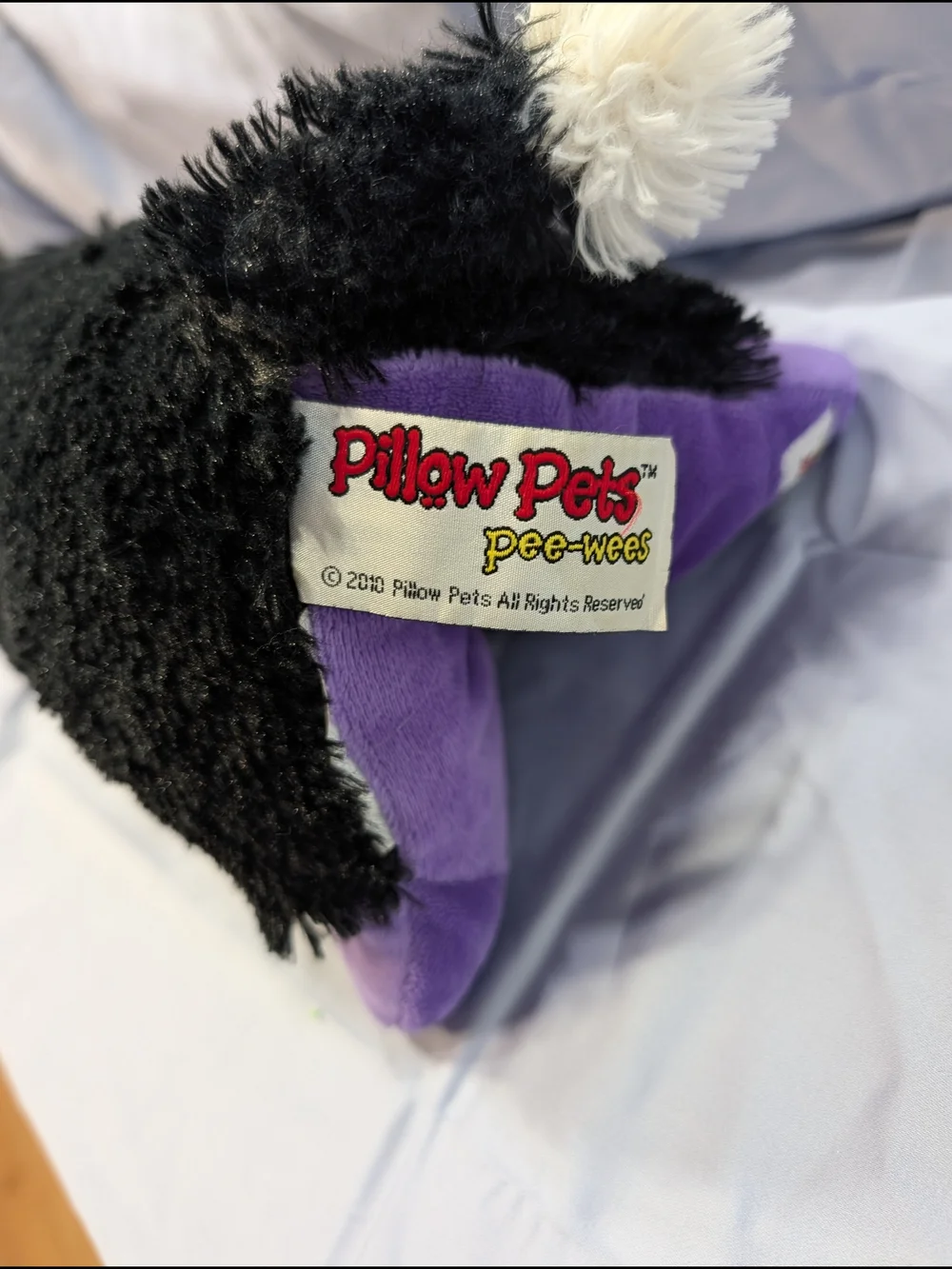 Pillow Pets Pee-Wees 2010 Black Cat w/ Purple Accents